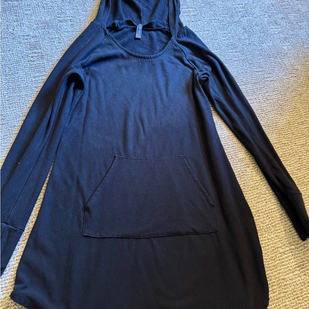 Kiya Tomlin Uptown Sweats Black Hooded Long Sleeve Dress